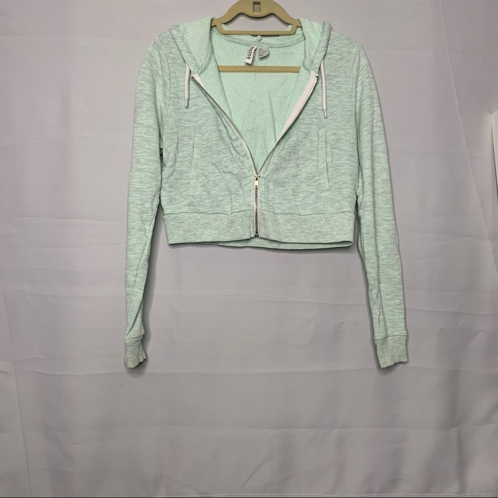 S - Sea Green Cropped Hoodie